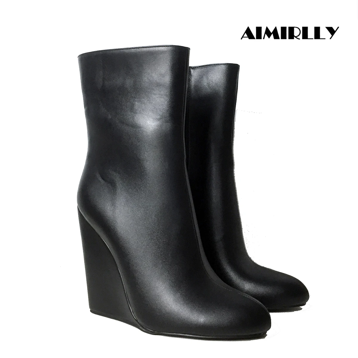 Fashion Women's Shoes Round Toe Wedge Ankle Boots High Heels Zipper Booites Autumn Winter Footwear Outfit Heels in Black
Fashion Women's Shoes Round Toe Wedge Ankle Boots High Heels Zipper Booites Autumn Winter Footwear Outfit Heels in Black