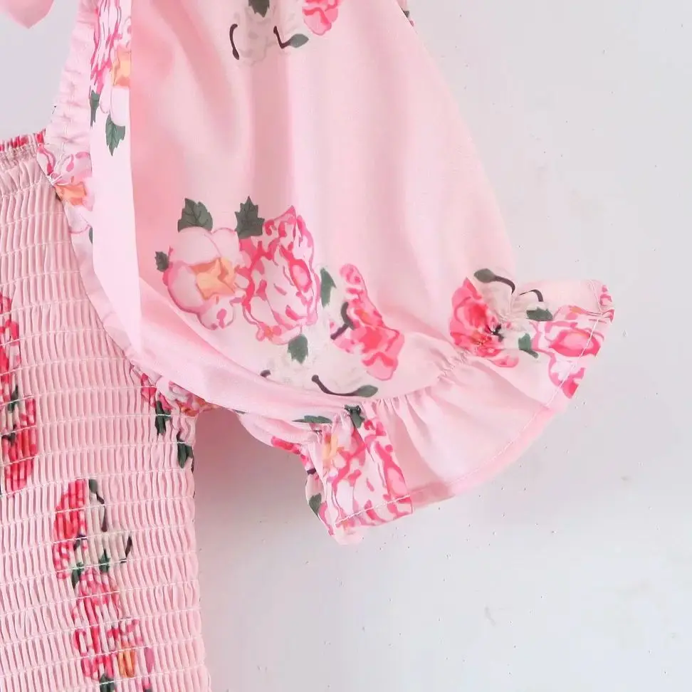XNWMNZ 2021 New Cute Pink Floral Print Ruffles Vestidos Holiday Elastic Women Summer mini Dress Vintage Short Sleeve Girl Dress
XNWMNZ 2021 New Cute Pink Floral Print Ruffles Vestidos Holiday Elastic Women Summer mini Dress Vintage Short Sleeve Girl Dress