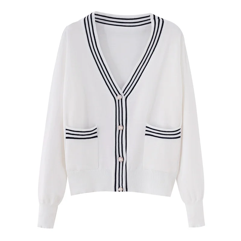SALEQI Striped Panelled V Neck Sweater Cardigan Female 2021 Spring Autumn Fashion Buttons Knit Cardigan Women's Jacket Knitwear
SALEQI Striped Panelled V Neck Sweater Cardigan Female 2021 Spring Autumn Fashion Buttons Knit Cardigan Women's Jacket Knitwear