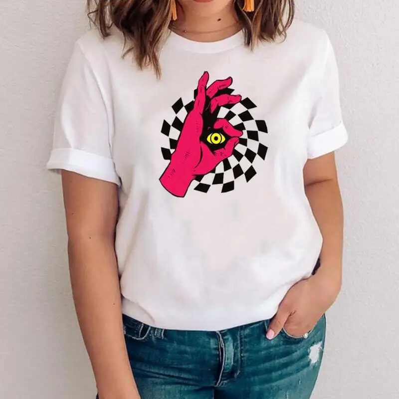 Fashion Tee Shirt Femme Funny Eye Hand Peeking Gaze T Shirt Women Tops Summer Short Sleeve Cotton Casual T-shirt Camiseta Mujer
Fashion Tee Shirt Femme Funny Eye Hand Peeking Gaze T Shirt Women Tops Summer Short Sleeve Cotton Casual T-shirt Camiseta Mujer