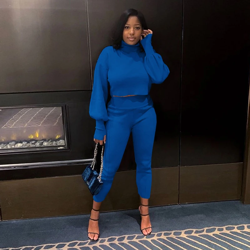Solid Color Turtleneck Long Lantern Sleeves Thick Hoodie & Sweatpants New Autumn Winter Sweatsuits For Women Two Piece Set
Solid Color Turtleneck Long Lantern Sleeves Thick Hoodie & Sweatpants New Autumn Winter Sweatsuits For Women Two Piece Set