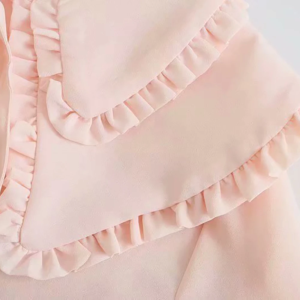 Unizera European and American style 2021 summer new doll collar Ruffle Trim blouse women's top
Unizera European and American style 2021 summer new doll collar Ruffle Trim blouse women's top