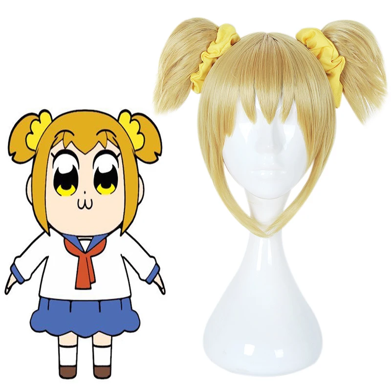 Anime POP TEAM EPIC Cosplay Wigs Popuko Wig Heat Resistant Synthetic Hair Halloween Carnival Party Poputepipikku | Тематическая