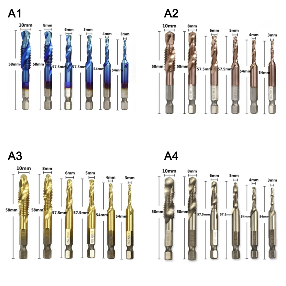6 Pcs HSS metric Thread tap HSS drill bits spiral trapezoidal tap Hand Screw Taps M3 M4 M5 M6 M8 M1O tap drill sets
6 Pcs HSS metric Thread tap HSS drill bits spiral trapezoidal tap Hand Screw Taps M3 M4 M5 M6 M8 M1O tap drill sets