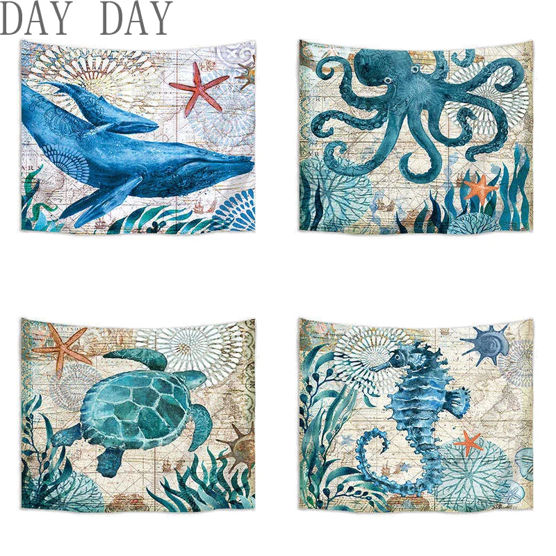 Refreshing Printed Marine Octopus, Turtle, Seahorse Series, Living Room And Bedroom Decoration Tapestry Short Plush 150X130cm
Refreshing Printed Marine Octopus, Turtle, Seahorse Series, Living Room And Bedroom Decoration Tapestry Short Plush 150X130cm