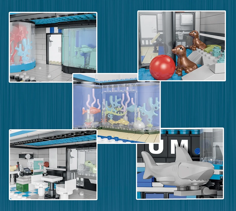 New 2249+Pcs Aquarium Building Model Blocks Ocean Museum Bricks Street View Mini Sets Decorations Gifts Toys Kids Friend
New 2249+Pcs Aquarium Building Model Blocks Ocean Museum Bricks Street View Mini Sets Decorations Gifts Toys Kids Friend