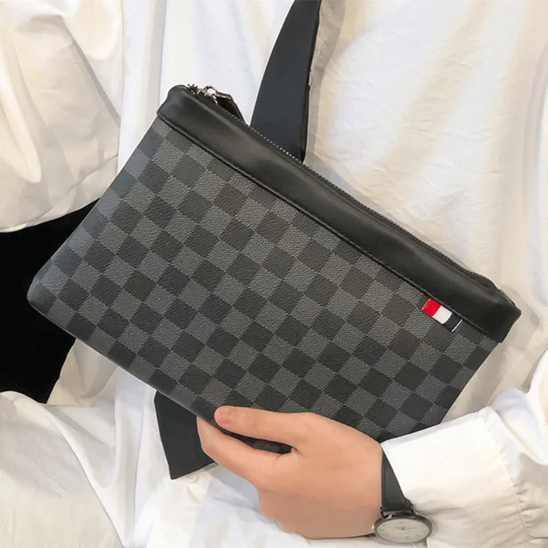 Europe and America Plaid Design Mens Clutch Bag Fashion Large Capacity Envelope Handbag Wallet Men Leather Business Bag
Europe and America Plaid Design Mens Clutch Bag Fashion Large Capacity Envelope Handbag Wallet Men Leather Business Bag