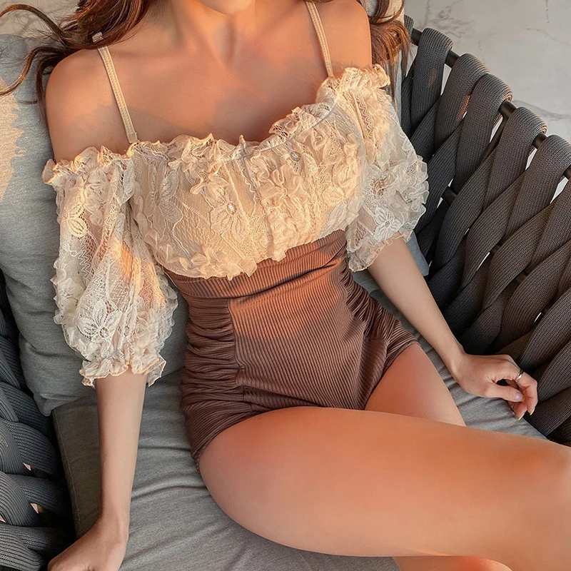 Women 2021 Cottagecore Y2k Half Sleeve Swimwear Lady Sweet Bath Suit Sexy Off Shoulder Fairy Flounce One Piece Monokini Swimsuit
Women 2021 Cottagecore Y2k Half Sleeve Swimwear Lady Sweet Bath Suit Sexy Off Shoulder Fairy Flounce One Piece Monokini Swimsuit