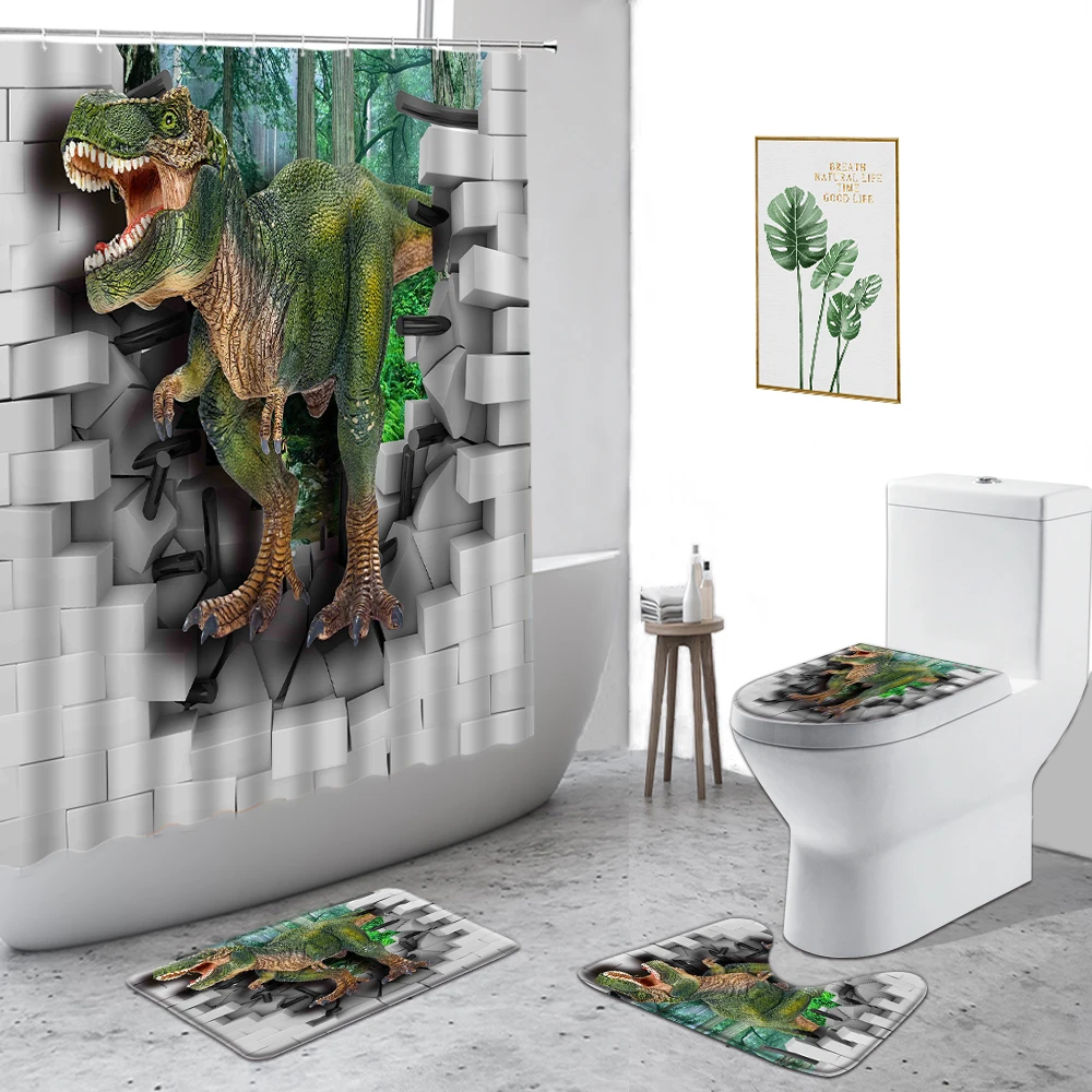 Dinosaur Shower Curtain And Rug cartoon Animals Natural Scenery Bathroom Screen Waterproof Polyester Childrens Bathtub Decor Set
Dinosaur Shower Curtain And Rug cartoon Animals Natural Scenery Bathroom Screen Waterproof Polyester Childrens Bathtub Decor Set