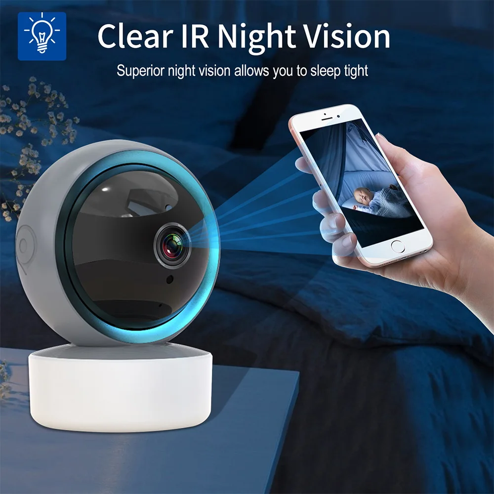 IP-камера HONTUSEC 3MP Tuya 2 МП Wi-Fi мини-камера видеонаблюдения для дома ИК-камера с