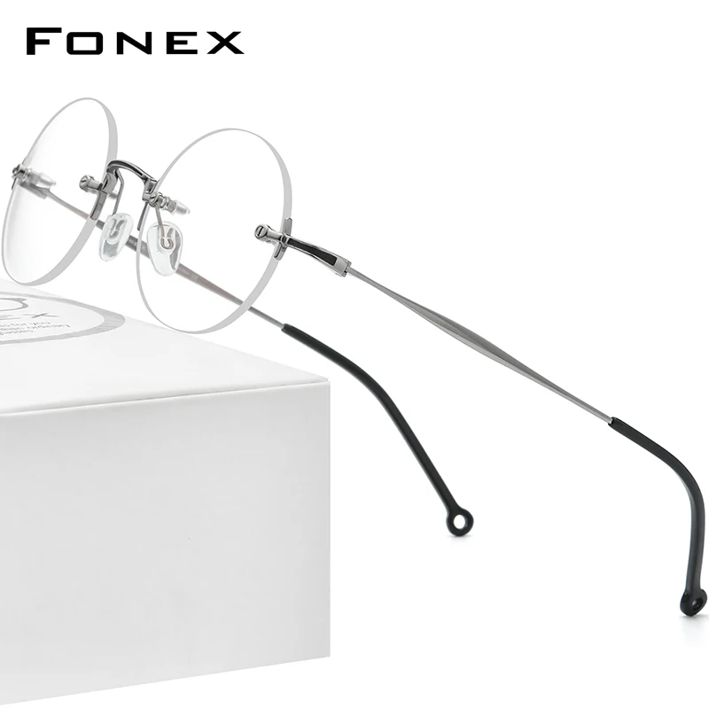 FONEX Pure Titanium Eyeglasses Frame Men 2022 New Rimless Retro Round Prescription Glasses Women Optical Eyewear F9141
FONEX Pure Titanium Eyeglasses Frame Men 2022 New Rimless Retro Round Prescription Glasses Women Optical Eyewear F9141