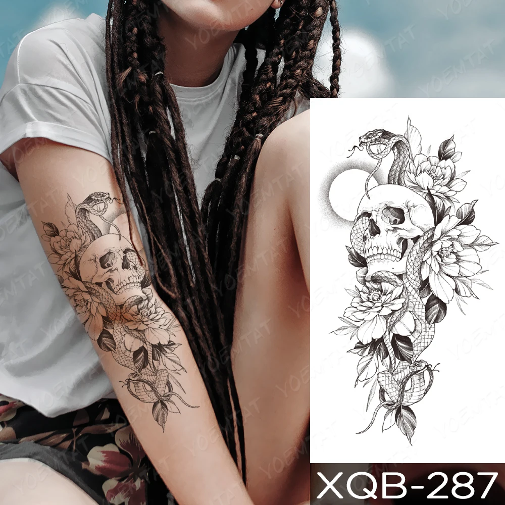 Black Waterproof Temporary Sleeve Tatooo Stickers Snake Wolf Flower Skeleton Sunshine Dog Fake Tattoo Body Art Tatoo Male Women
Black Waterproof Temporary Sleeve Tatooo Stickers Snake Wolf Flower Skeleton Sunshine Dog Fake Tattoo Body Art Tatoo Male Women