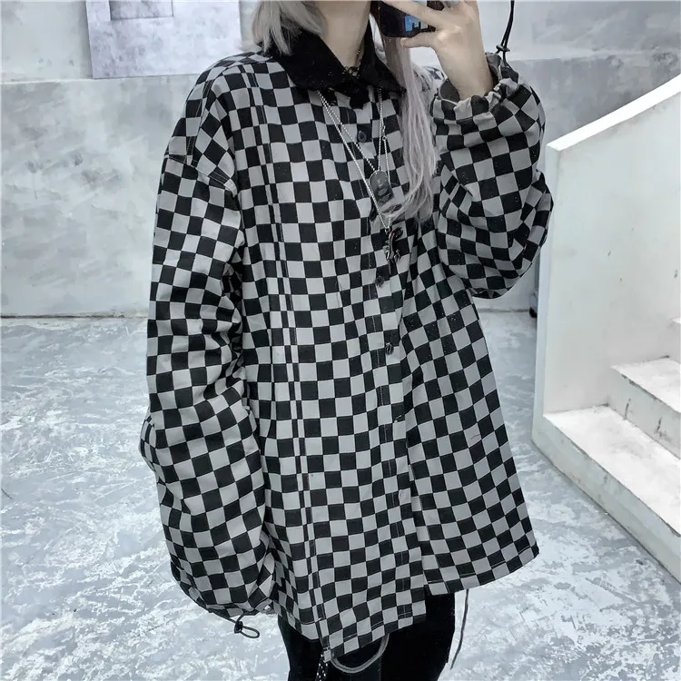 Новинка 2021, женская уличная универсальная рубашка в клетку в Корейском стиле, Повседневная Свободная рубашка на завязках с манжетами
Новинка 2021, женская уличная универсальная рубашка в клетку в Корейском стиле, Повседневная Свободная рубашка на завязках с манжетами