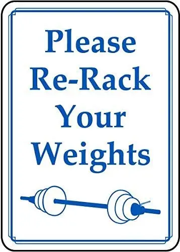 Personalized Metal Signs for Outdoors Please Re-Rack Your Weights Sign Aluminum Sign 8x12 Inches
Personalized Metal Signs for Outdoors Please Re-Rack Your Weights Sign Aluminum Sign 8x12 Inches