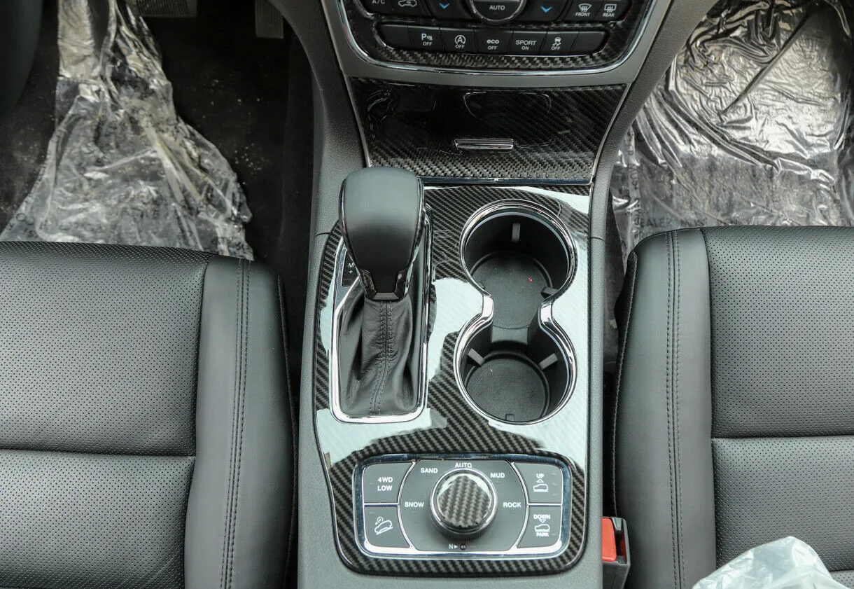 Knob Cover Trim 2011-2021 5D Accessories Carbon Fiber For Jeep Grand Cherokee
