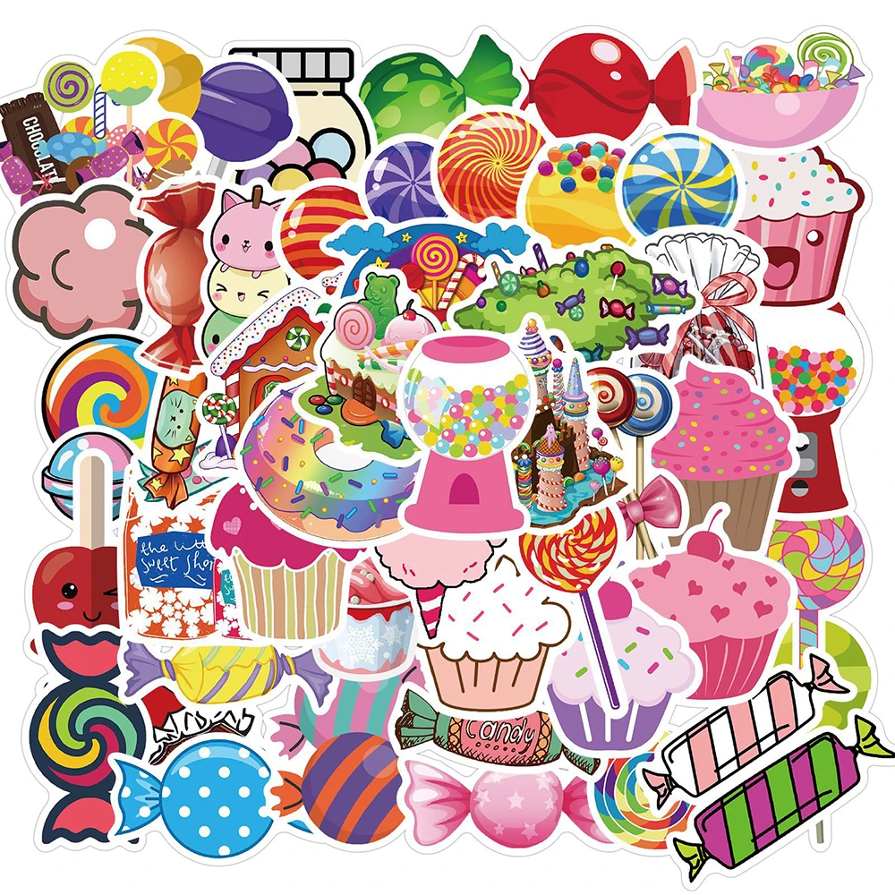 Фото 50 шт. разноцветные наклейки в виде конфет игрушки подарок для девочек милые