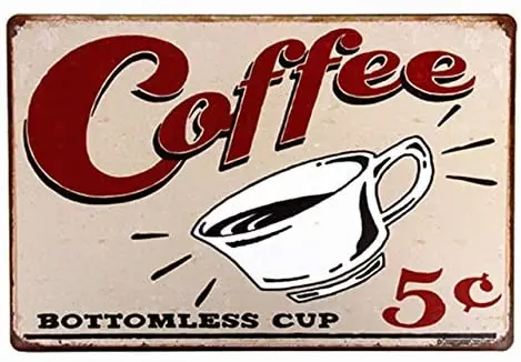 Vintage Metal Sign Tin Sign Coffee, Bottomless Cup 5C I'll Have Another Restaurant Wall Decor Sign-Tin Sign 8x12 inch
Vintage Metal Sign Tin Sign Coffee, Bottomless Cup 5C I'll Have Another Restaurant Wall Decor Sign-Tin Sign 8x12 inch