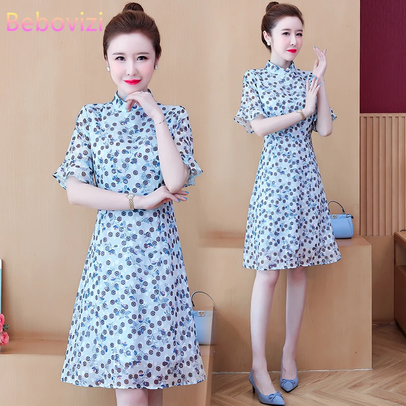 Plus Size L-5XL Summer Blue Pink Floral Fashion Modern Trend Cheongsam Dress for Women Qipao Traditional Chinese Clothes
Plus Size L-5XL Summer Blue Pink Floral Fashion Modern Trend Cheongsam Dress for Women Qipao Traditional Chinese Clothes