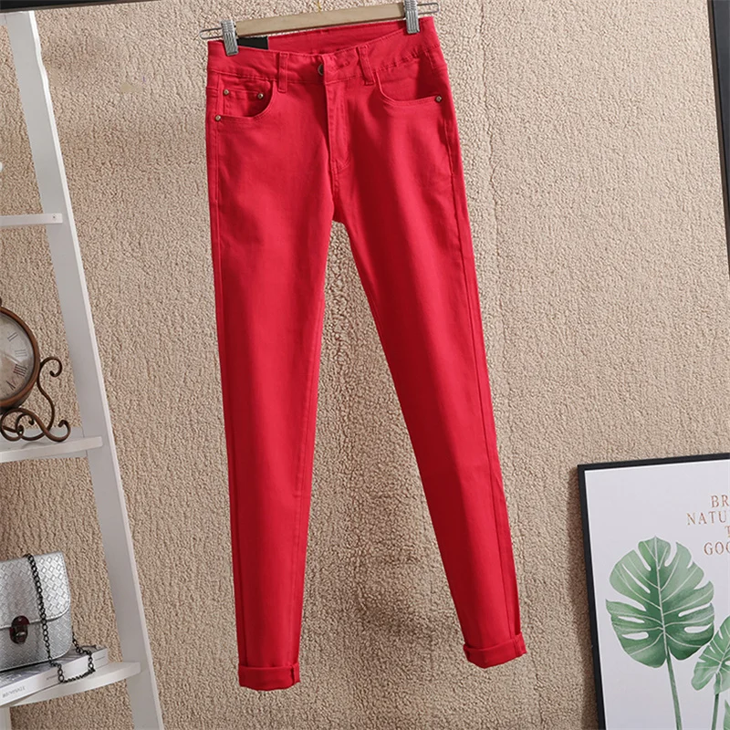 SHZQ Women Pencil Jeans Pants Spring Candy Colored Mid Waist Zipper Slim Fit Skinny Full Length Female Trousers New Fashion 25-3
SHZQ Women Pencil Jeans Pants Spring Candy Colored Mid Waist Zipper Slim Fit Skinny Full Length Female Trousers New Fashion 25-3
