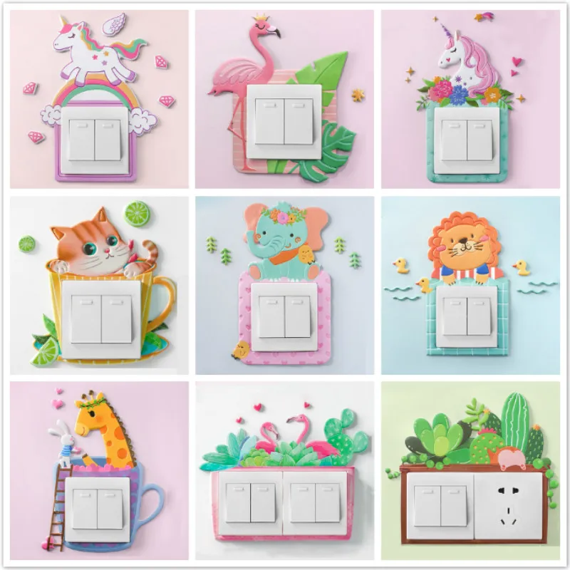 Cartoon Animal Unicorn Flamingo Switch Wall Sticker 3D Silicone On-off Luminous Outlet Switch Sticker Room Wall Decor Sticker
Cartoon Animal Unicorn Flamingo Switch Wall Sticker 3D Silicone On-off Luminous Outlet Switch Sticker Room Wall Decor Sticker