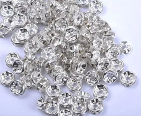 6mm 8mm 10mm 12mm gh2 White Crystal Rhinestone Metal Rondelle Spacer silver Plated DIY Loose Beads Charm Bracelet Crafts
6mm 8mm 10mm 12mm gh2 White Crystal Rhinestone Metal Rondelle Spacer silver Plated DIY Loose Beads Charm Bracelet Crafts