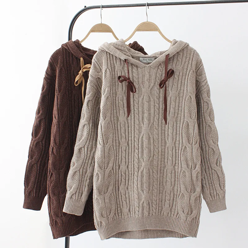 4XL Large Size Hooded Pullover Sweater Women Sweaters 2020 Casual Loose Stretch Twist Knit Jumper Sweater
4XL Large Size Hooded Pullover Sweater Women Sweaters 2020 Casual Loose Stretch Twist Knit Jumper Sweater