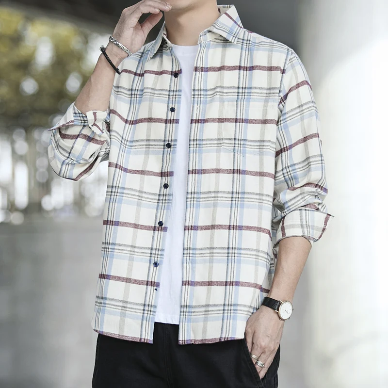 Men's Fashion Shirt 2021 Summer Mens Plaid Shirt Slim Fit Long Sleeve Shirt Men Top Quality Hip Hop Strretwear Plaid Men Shirts
Men's Fashion Shirt 2021 Summer Mens Plaid Shirt Slim Fit Long Sleeve Shirt Men Top Quality Hip Hop Strretwear Plaid Men Shirts