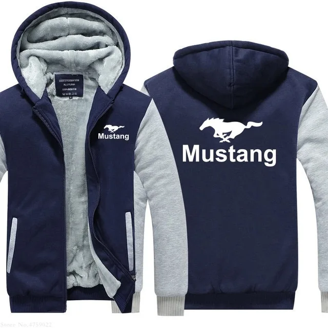 Толстовка мужская с капюшоном на молнии утепленный Свитшот Mustang длинный рукав