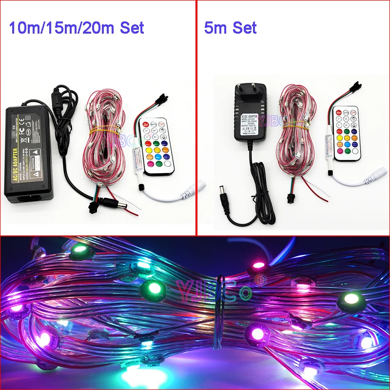 50 шт. предварительно Паяные WS2812B светодиодный теплоотвод набор 5050 RGB 10 см снятие
