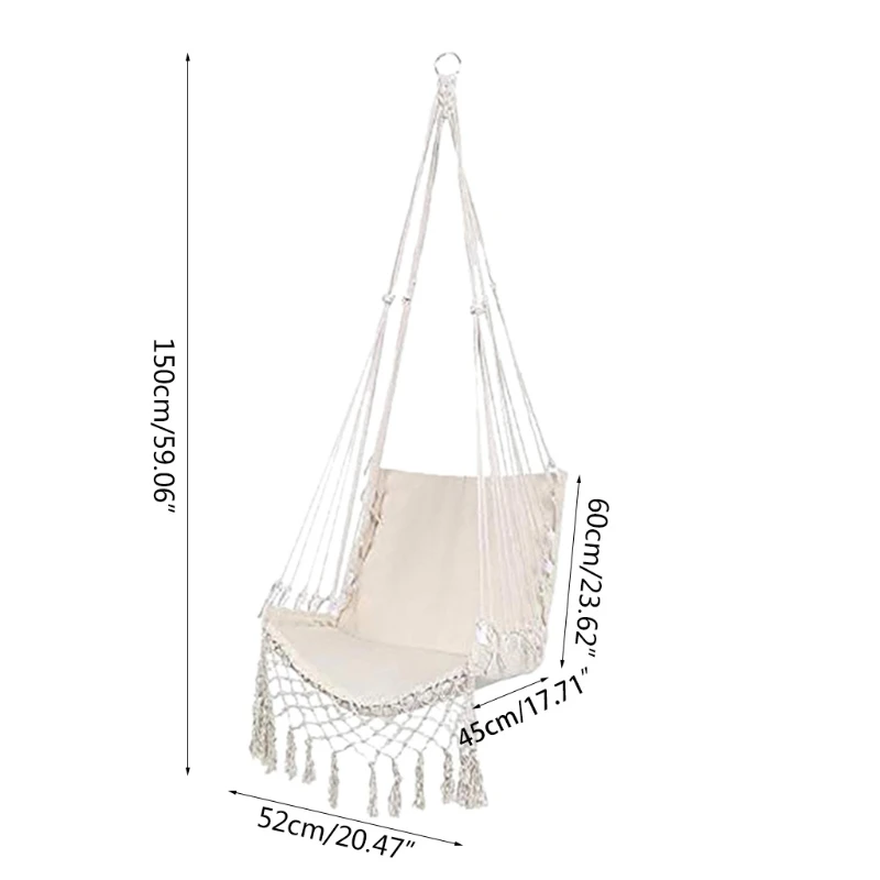 H7JB Hammock Chair Macrame Swing Hanging Cotton Rope Hammock Swing Chair for Indoor and Outdoor Use
H7JB Hammock Chair Macrame Swing Hanging Cotton Rope Hammock Swing Chair for Indoor and Outdoor Use