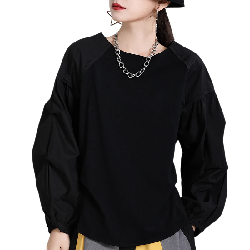 2021 Spring New Lantern Sleeve Cool Pullover Solid Color Amy Green Black Top Fashion Design Round Neck Trend T-shirt For Women
2021 Spring New Lantern Sleeve Cool Pullover Solid Color Amy Green Black Top Fashion Design Round Neck Trend T-shirt For Women
