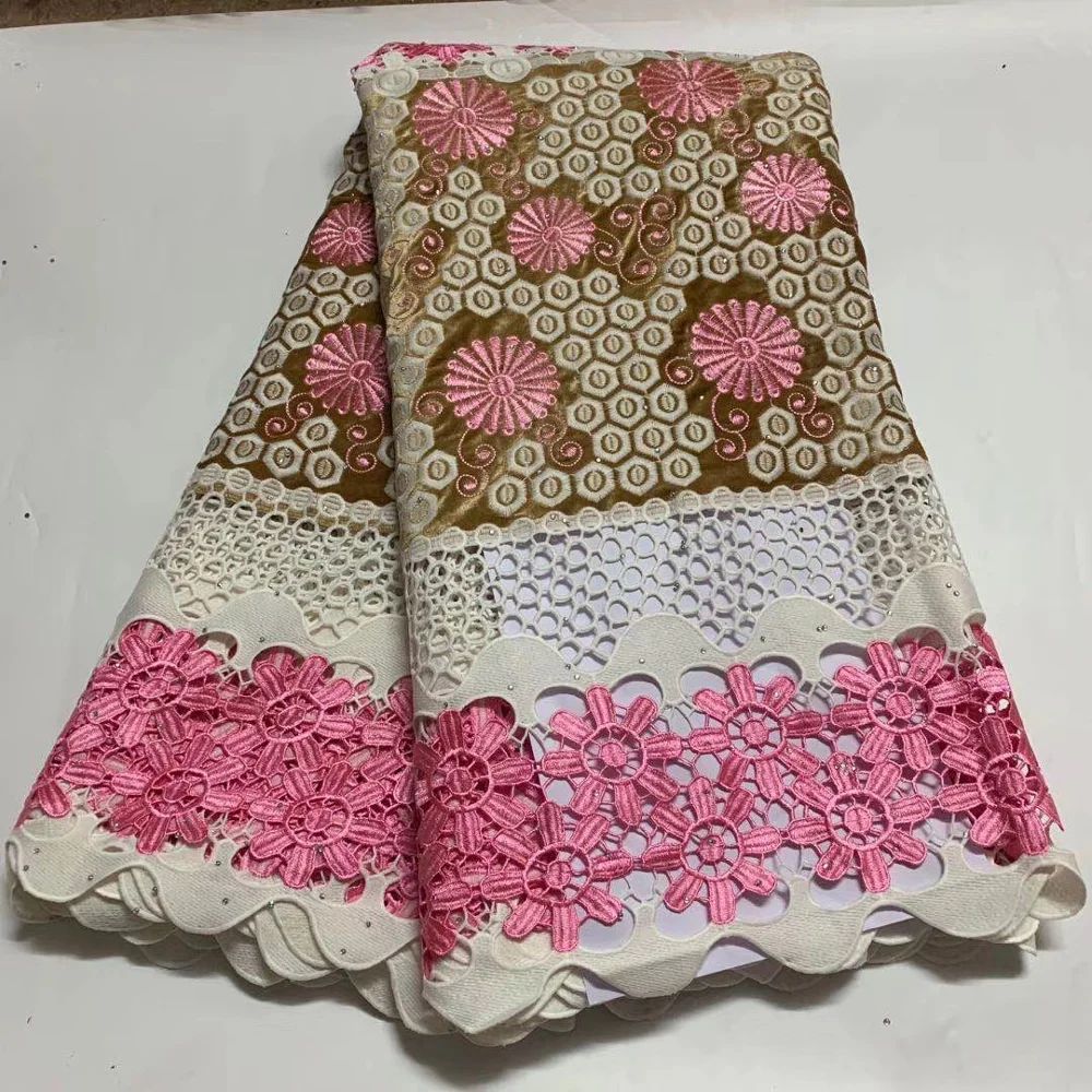 Velvet With Stone Embrpoidery African Velvet Lace fabric 2020 high quality Nigerian Water Soluble Cord Lace fabric for Dress
Velvet With Stone Embrpoidery African Velvet Lace fabric 2020 high quality Nigerian Water Soluble Cord Lace fabric for Dress