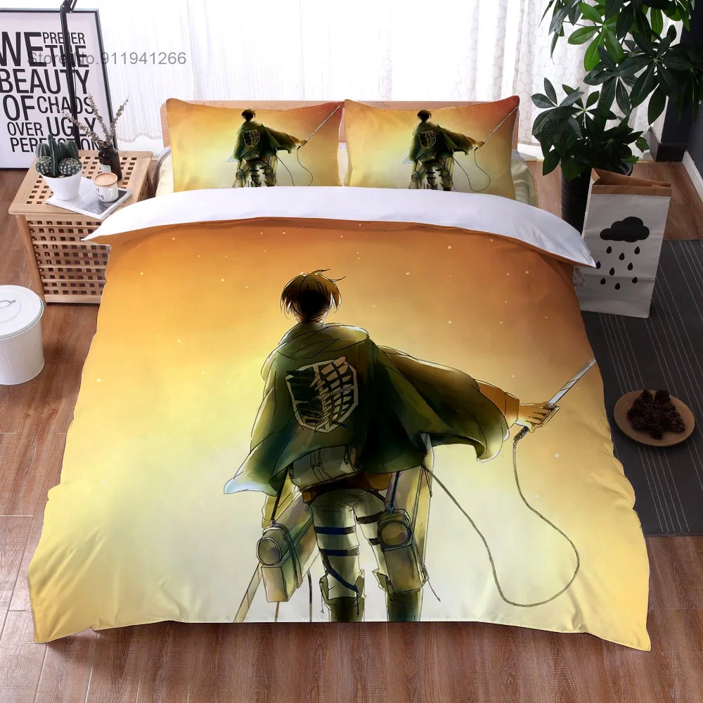 Anime Attack On Titan Bedding Set Design Custom Duvet Cover Cartoon 3D Print Quilt Cover for Kids Bedroom Decor Gifts
Anime Attack On Titan Bedding Set Design Custom Duvet Cover Cartoon 3D Print Quilt Cover for Kids Bedroom Decor Gifts