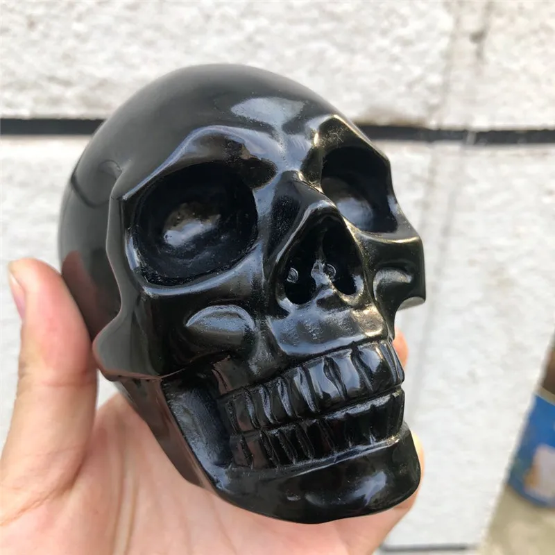 Natural Obsidian rose crystal Skull Figurine Crystal Carved Statue Realistic Feng shui healing Home Ornament art collectible
Natural Obsidian rose crystal Skull Figurine Crystal Carved Statue Realistic Feng shui healing Home Ornament art collectible