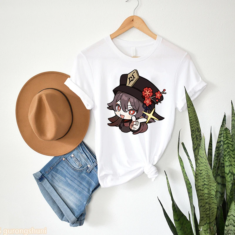 2021 Genshin Impact T Shirt Kawaii Hutao T-Shirt Funny Ghost Cartoon Print Women Clothing Short Sleeve T-Shirts 90s Top
2021 Genshin Impact T Shirt Kawaii Hutao T-Shirt Funny Ghost Cartoon Print Women Clothing Short Sleeve T-Shirts 90s Top