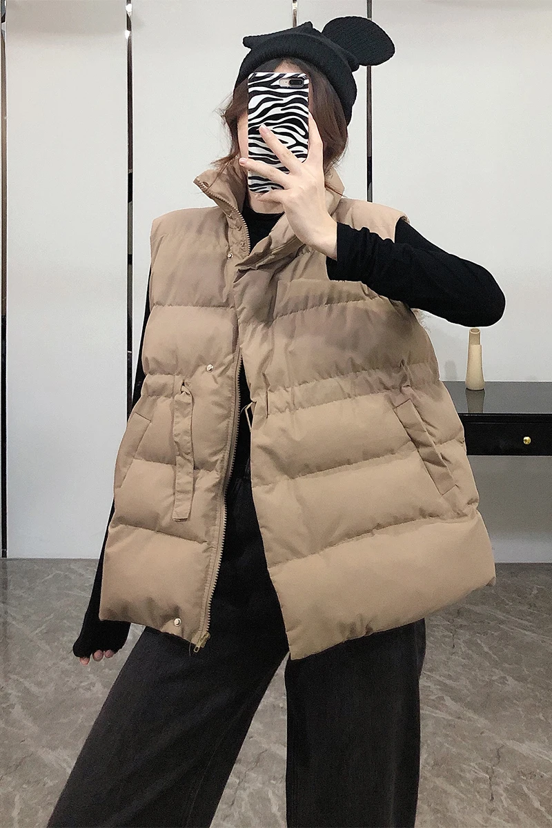 Korean Style Autumn and Winter New Women's Loose BF Zipper Turtleneck Cotton-Padded Waistcoat Coat Bread Coat Cotton Clothing 
Korean Style Autumn and Winter New Women's Loose BF Zipper Turtleneck Cotton-Padded Waistcoat Coat Bread Coat Cotton Clothing