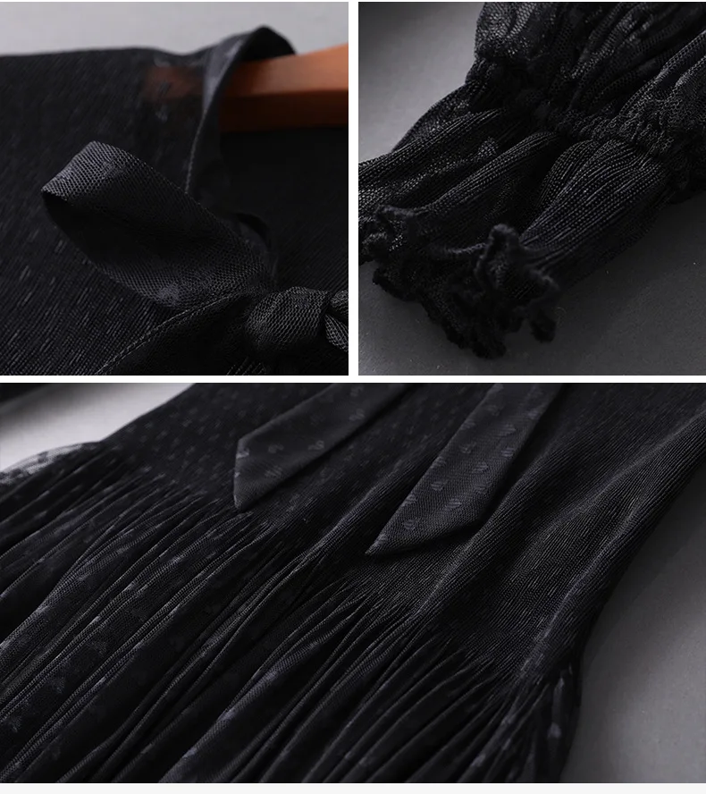 Fashionable Black Dresses Spring and Autumn New Bow Round Neck Long Sleeve Mid-Waist Mesh Big Swing S-XXL Slimming Lady Clothing
Fashionable Black Dresses Spring and Autumn New Bow Round Neck Long Sleeve Mid-Waist Mesh Big Swing S-XXL Slimming Lady Clothing