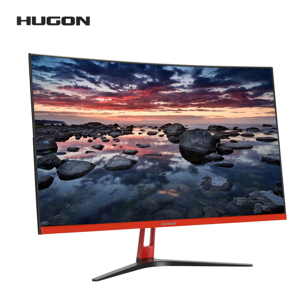 HUGON 27 дюймовый изогнутый Экран Монитор 60/75 Гц HD игровой 27/32 "дюймов компьютер с