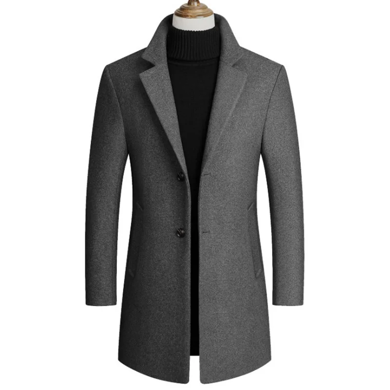 Мужское шерстяное пальто Boutique, длинное повседневное шерстяное пальто с отложным воротником, однобортное облегающее пальто
Мужское шерстяное пальто Boutique, длинное повседневное шерстяное пальто с отложным воротником, однобортное облегающее пальто