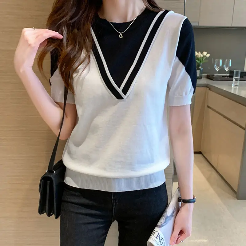 Summer Shirts Women Fashion Short Sleeve O-neck Kintted T-Shirts Tops Female Clothing Ladies Casual Slim Tees
Summer Shirts Women Fashion Short Sleeve O-neck Kintted T-Shirts Tops Female Clothing Ladies Casual Slim Tees