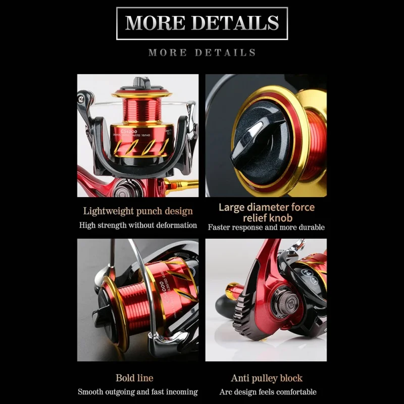 Fishing Reel Spinning Reel 1000-7000 All Metal Spool Gear Saltwater Fishing Accessories 5+1BB
Fishing Reel Spinning Reel 1000-7000 All Metal Spool Gear Saltwater Fishing Accessories 5+1BB