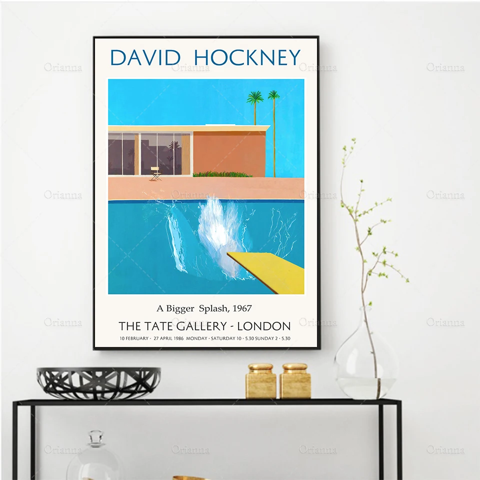 David Hockney - A bigger splash 1967 Exhibition poster print - Hockney Art, Modern Art Wall Art Poster Print - Modular Pictures
David Hockney - A bigger splash 1967 Exhibition poster print - Hockney Art, Modern Art Wall Art Poster Print - Modular Pictures