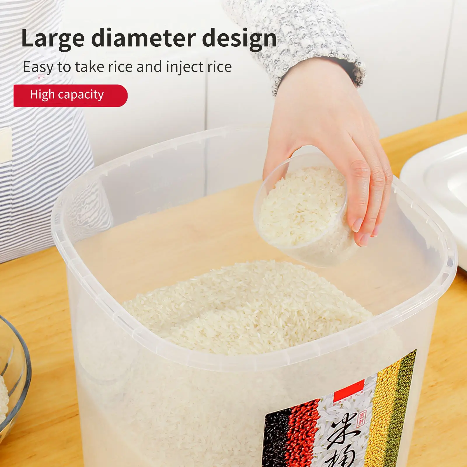 Rice Container 5KG Bucket Insect-Proof Moisture-Proof Rice Box Grain Sealed Jar Home Storage Pet Dog Dry Food Store Box
Rice Container 5KG Bucket Insect-Proof Moisture-Proof Rice Box Grain Sealed Jar Home Storage Pet Dog Dry Food Store Box