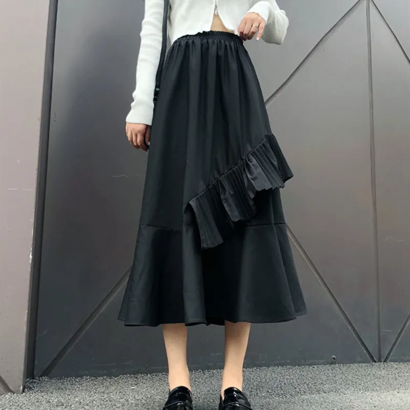 HziriP Women Pleated Skirt 2021 Irregular High Waist Sweet A-line Gentle Solid All-Match Loose Female Office Lady Suit Skirts
HziriP Women Pleated Skirt 2021 Irregular High Waist Sweet A-line Gentle Solid All-Match Loose Female Office Lady Suit Skirts