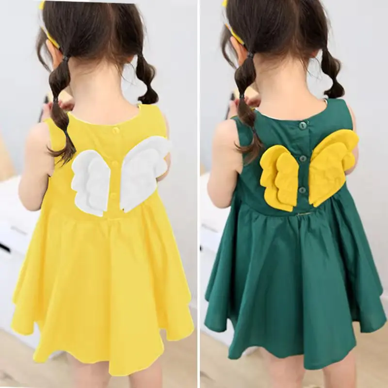 2021 New Kids Toddler Girl Summer Clothes Cute Children Sundress Sleeveless Green Yellow Baby Dress with Wings
2021 New Kids Toddler Girl Summer Clothes Cute Children Sundress Sleeveless Green Yellow Baby Dress with Wings