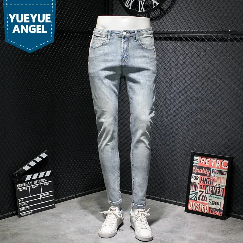 Light Blue Washed Jeans Men Spring Summer New High Street Slim Pencil Pants Preppy Style Casual Biker Denim Trousers Male 28-38
Light Blue Washed Jeans Men Spring Summer New High Street Slim Pencil Pants Preppy Style Casual Biker Denim Trousers Male 28-38