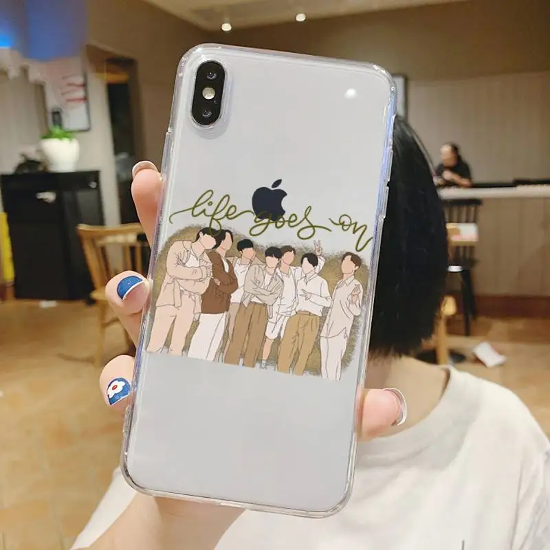 Life Goes On' kpop new song Phone Case Transparent soft For iphone 5 5s 5c se 6 6s 7 8 11 12 plus mini x xs xr pro max
Life Goes On' kpop new song Phone Case Transparent soft For iphone 5 5s 5c se 6 6s 7 8 11 12 plus mini x xs xr pro max