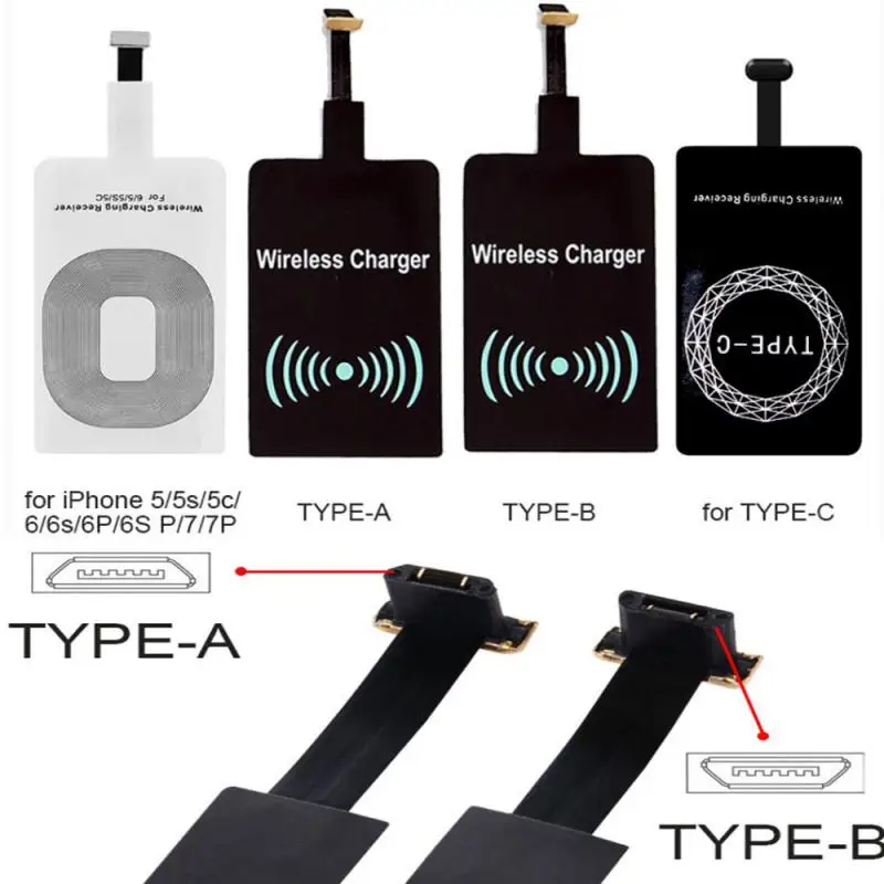 2021 Беспроводное зарядное устройство адаптер Поддержка Micro USB Type C Qi Pad док-разъем