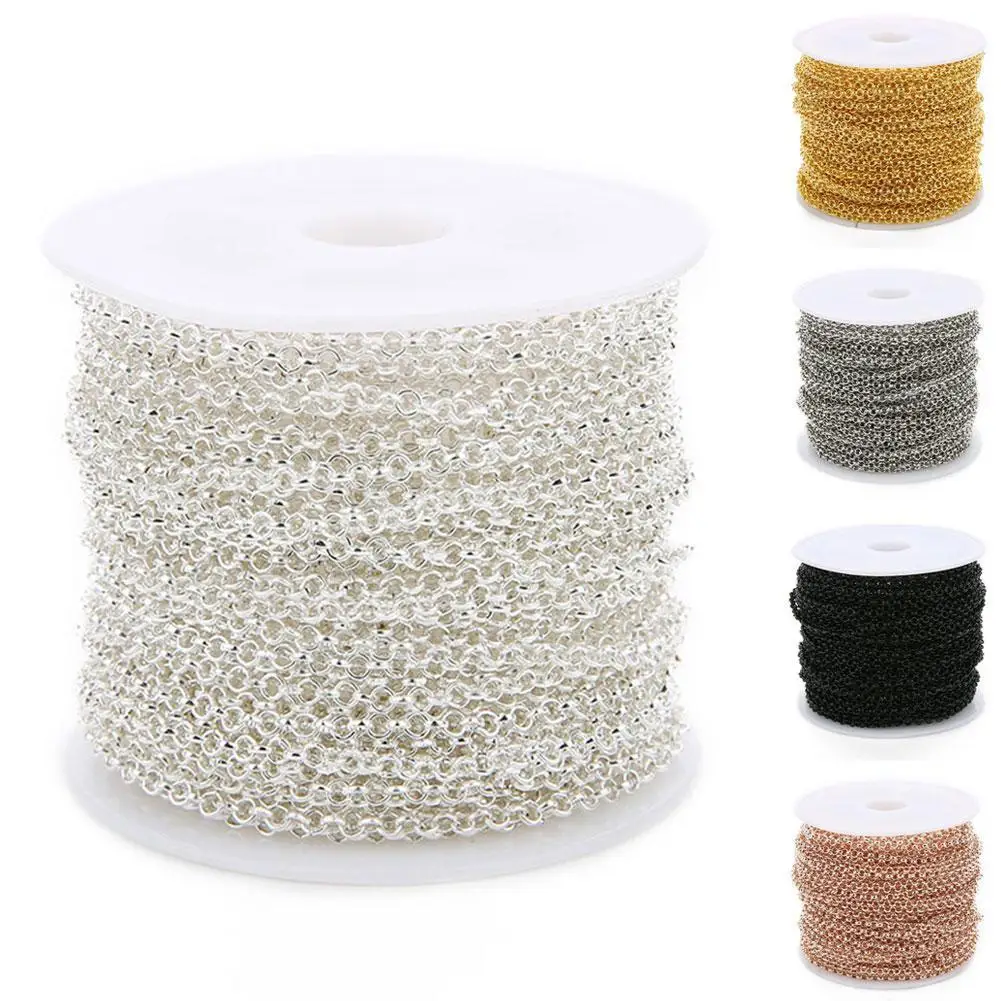 2mm 10 Yards/roll Round O-shaped Necklace Chain Diy Chain Necklace Jewelry O-shaped Iron Accessory W8W8
2mm 10 Yards/roll Round O-shaped Necklace Chain Diy Chain Necklace Jewelry O-shaped Iron Accessory W8W8