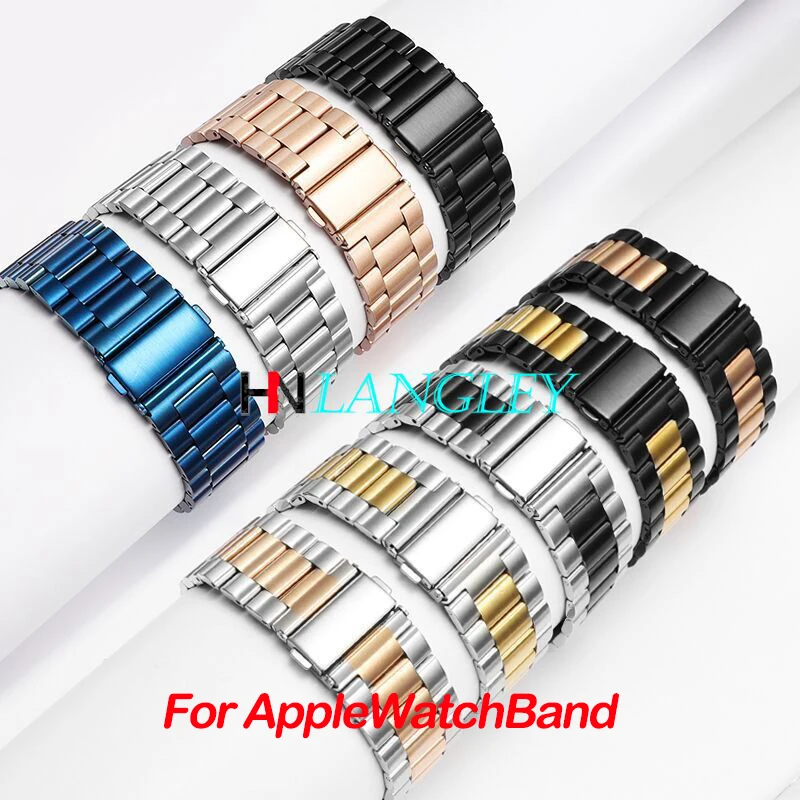 Ремешок из нержавеющей стали для Apple Watch Band 4 3 2 1 38/42 мм 40/44 мм|Ремешки часов| |